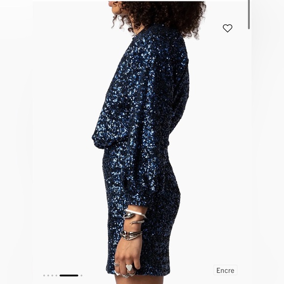 NWT - Zadig & Voltaire - Defile - Navy Sequin Mini Dress - Small - Picture 4 of 11